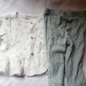 Girls top and bottom set 6 month